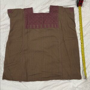 Handwoven Gray and Deep Purple Huipil (Mexican Indigenous blouse)